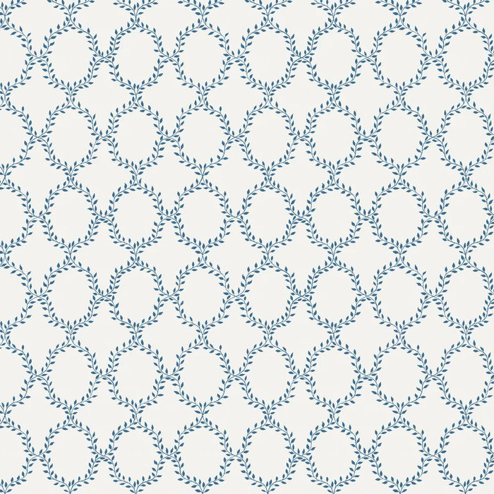 Sample - Wilma Wallpaper - White Blue