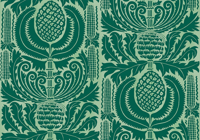 Sample - Zappa - Custom Sized Wallpaper Mural (per m2) - Dark Green