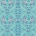 Sample – Arabian Birds Florence Broadhurst Wallpaper - Aquamarine