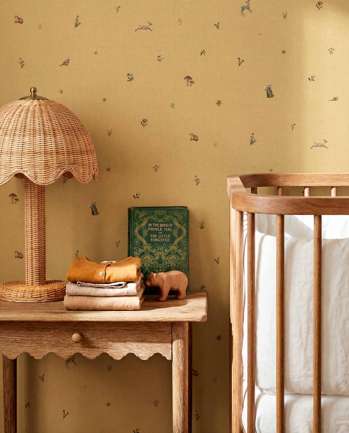 SAMPLE Bambi Wallpaper - Mustard