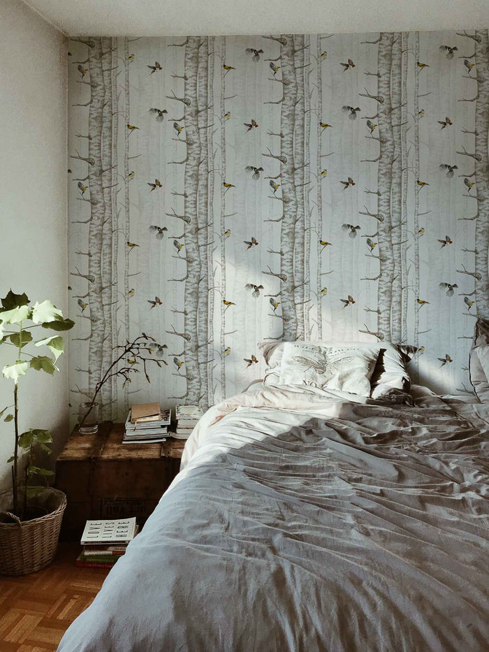 Sample – Birch Trees Wallpaper – Beige