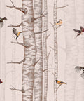 Sample – Birch Trees Wallpaper – Faint Pink