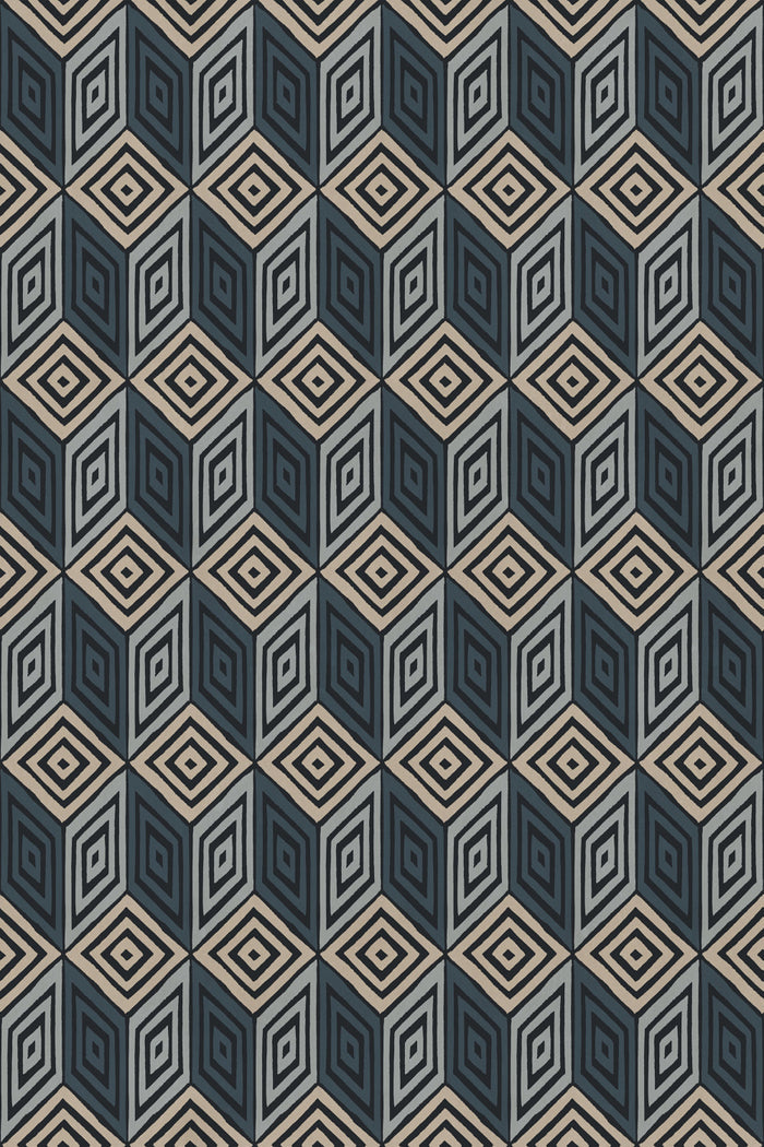 Chiara in Dark Blue, close-up pattern detail