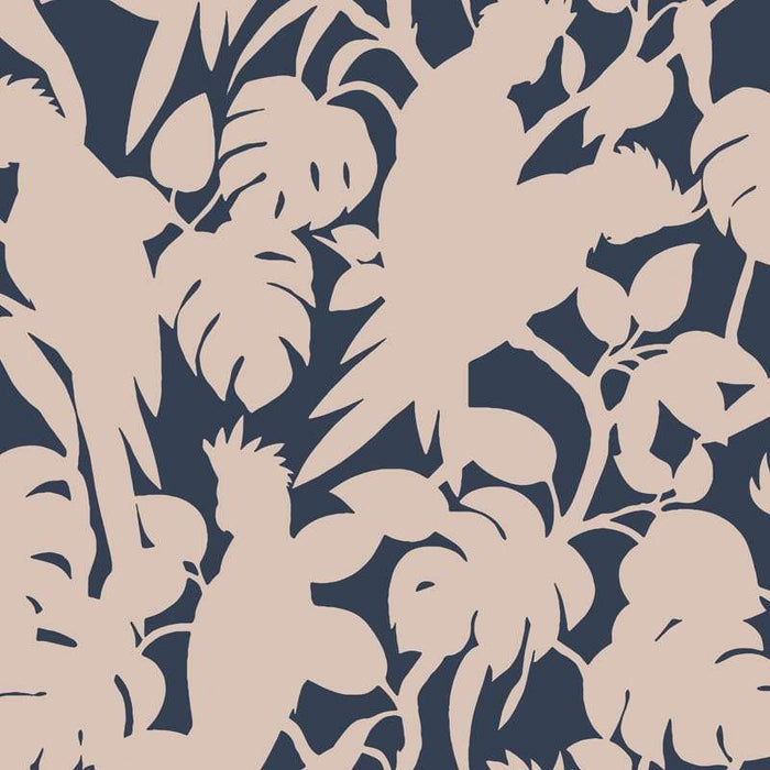 Sample – Cockatoos Florence Broadhurst Wallpaper - Wide Width Vinyl - Blush