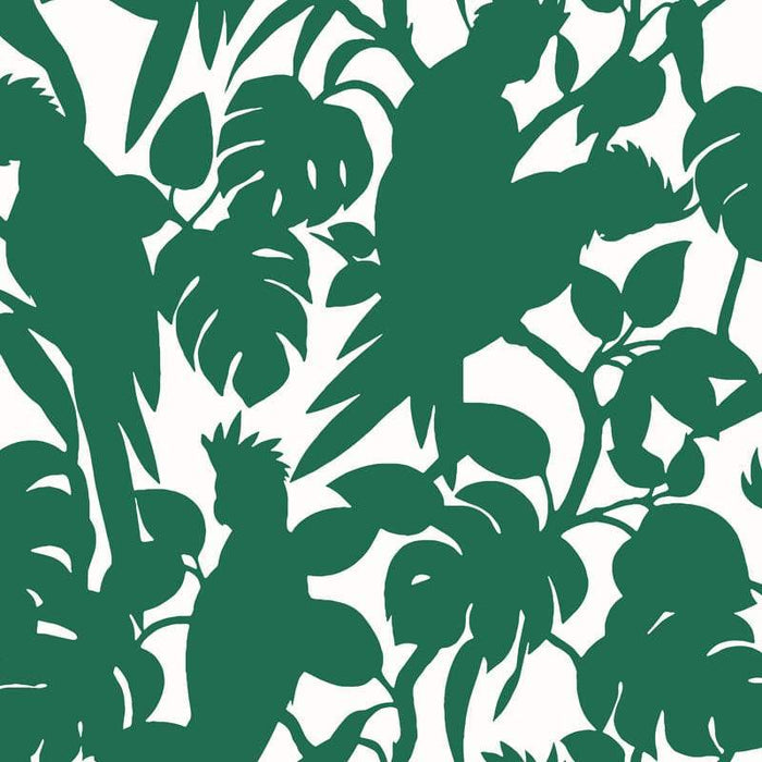 Sample – Cockatoos Florence Broadhurst Wallpaper - Wide Width Vinyl - Grasshopper