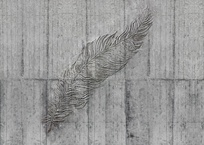 Sample – Concrete Feather - Custom Sized Wallpaper Mural (per m2)
