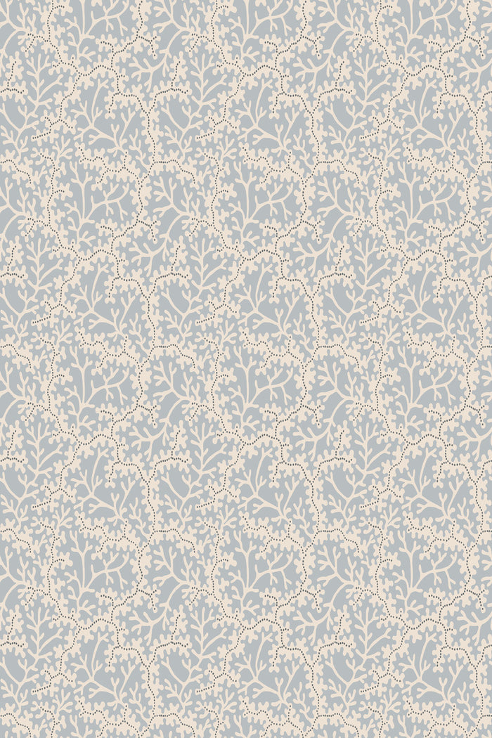Coral in Light Blue, close-up pattern detail
