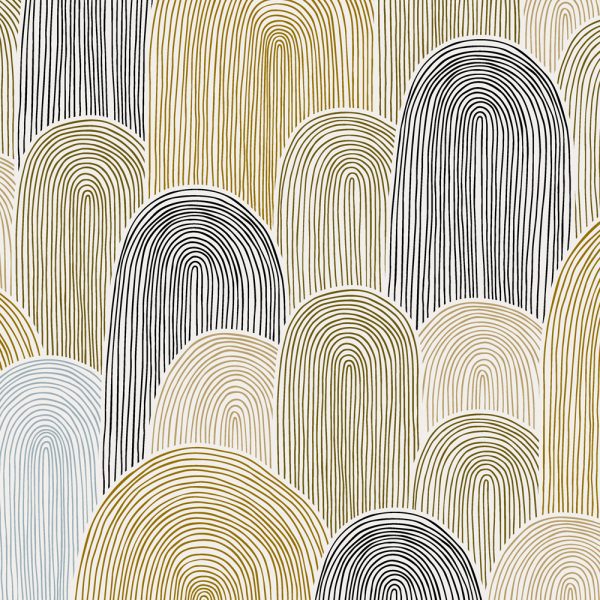 Sample – Haven Wallpaper - Moss Gold