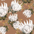 Sample – King Protea Wallpaper - Rust