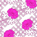 Sample – Large Floral Trellis Florence Broadhurst Wallpaper - Fuschia