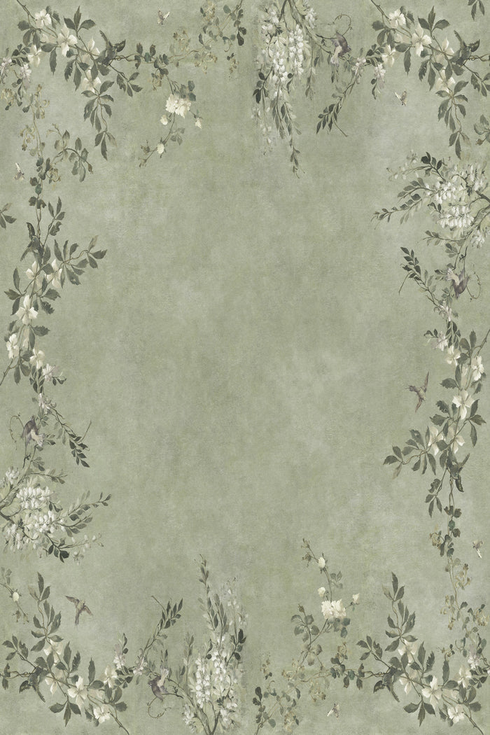 Luca Square in Sage Green, close-up pattern detail