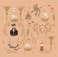 Sample – Mermaid Shipwreck - Coral - Custom Sized Wallpaper Mural (per m2)