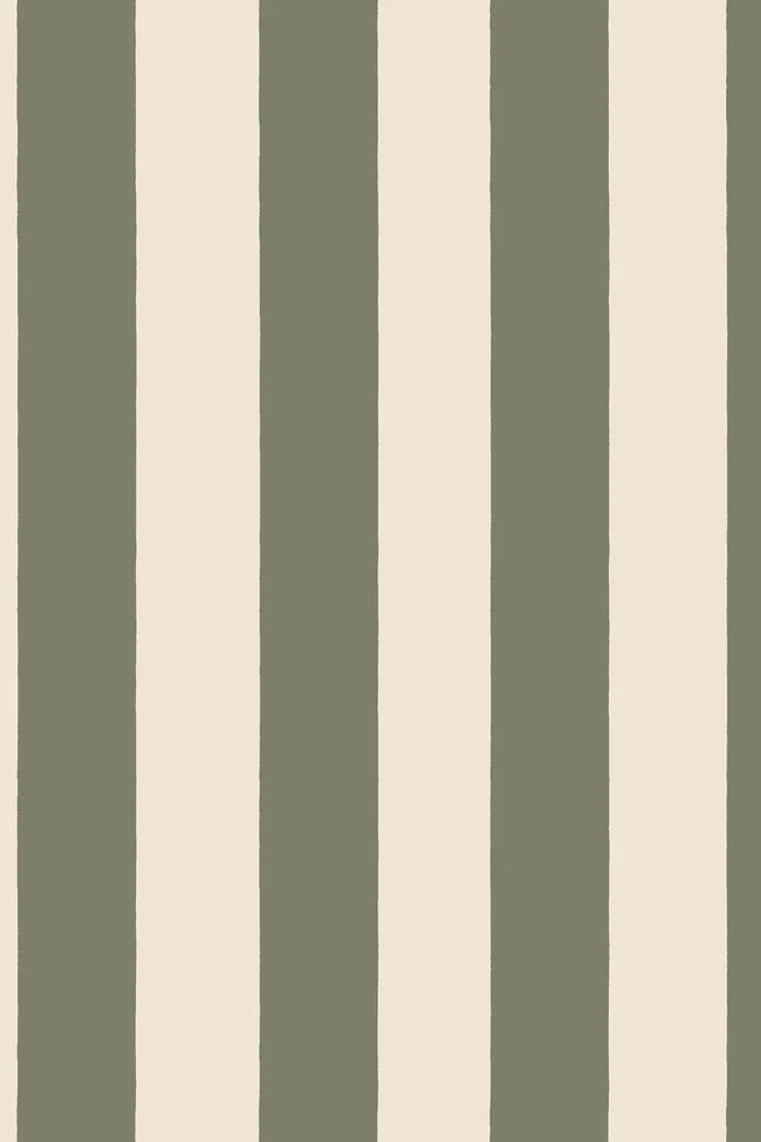 Sam Narrow Striped wallpaper in Forest Green, close-up pattern detail