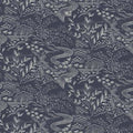 Sample – Waterfall Gardens Florence Broadhurst Wallpaper - Navy Blue
