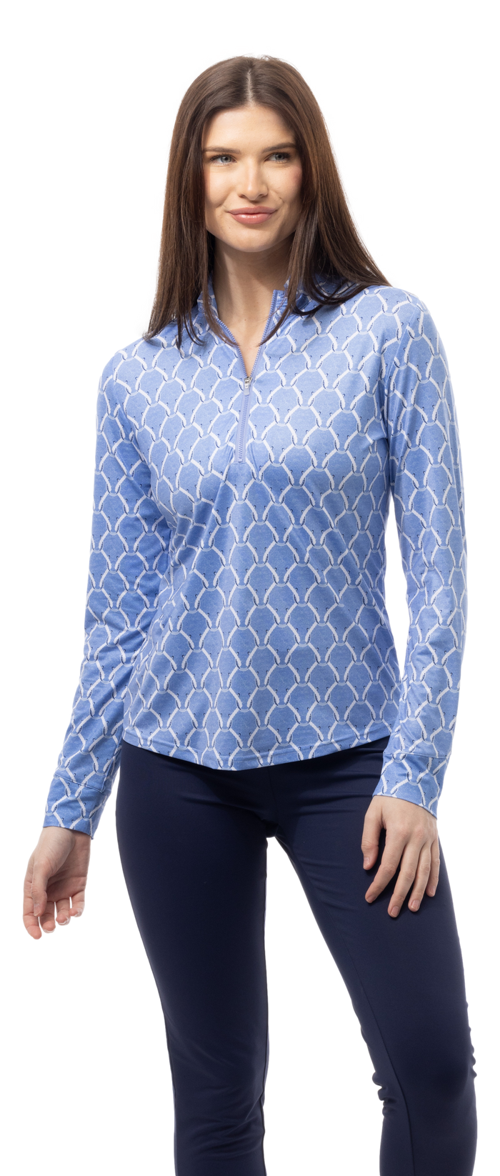 SanSoleil Solmelnge 1/4 Zip Mock Neck Top