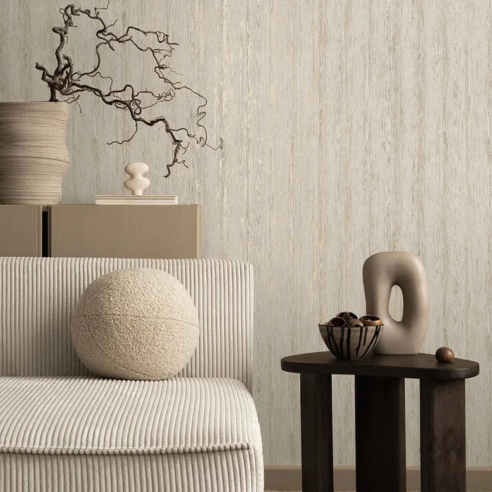 Sapele Wood Panels Wallpaper - Dove