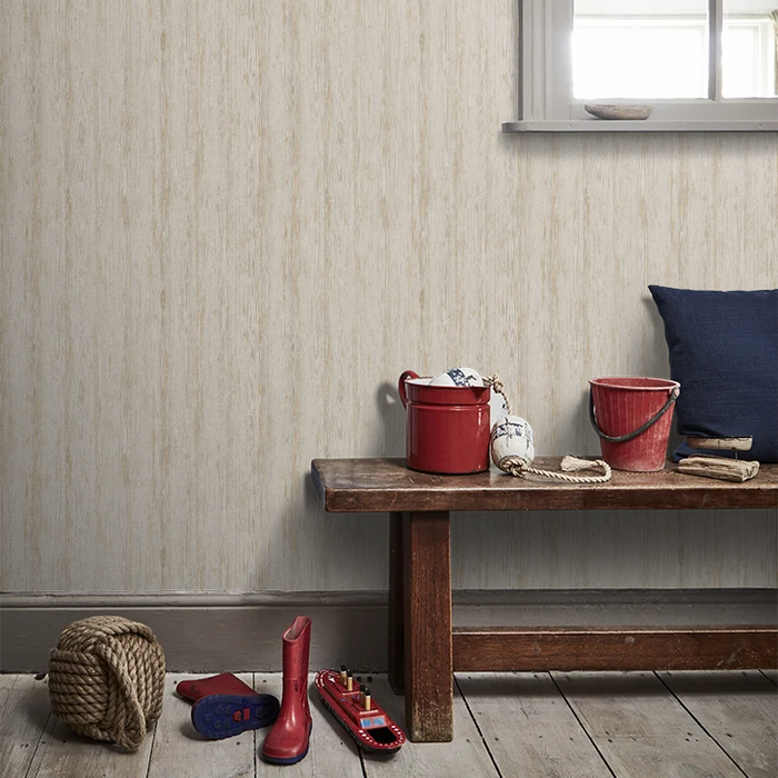 Sapele Wood Panels Wallpaper - Dove