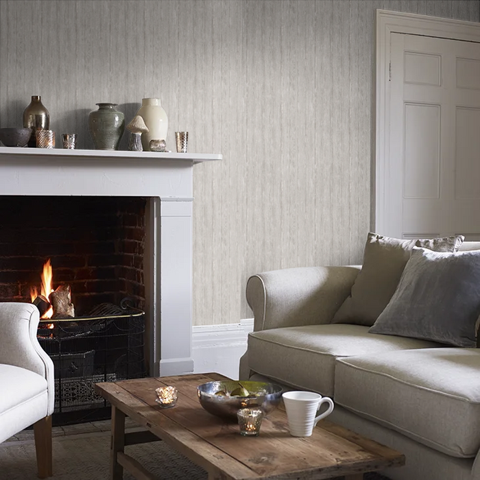 Sapele Wood Panels Wallpaper - Grey