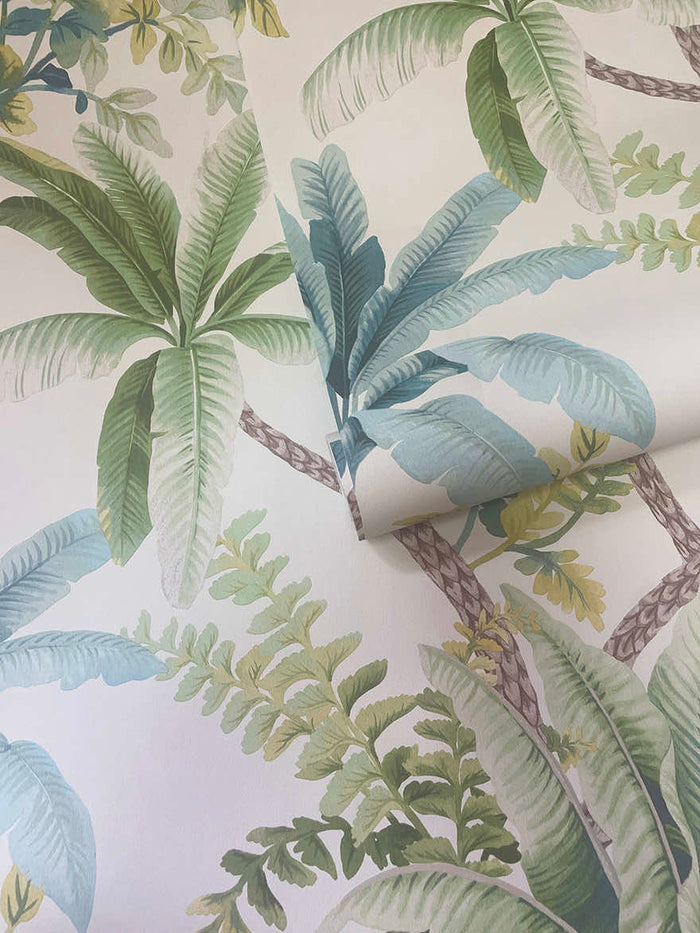Roll of Saranda wallpaper in Green/Cream