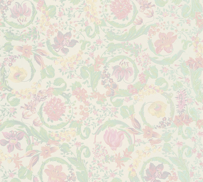 Versace Satin Wallpaper - Soft Pastel