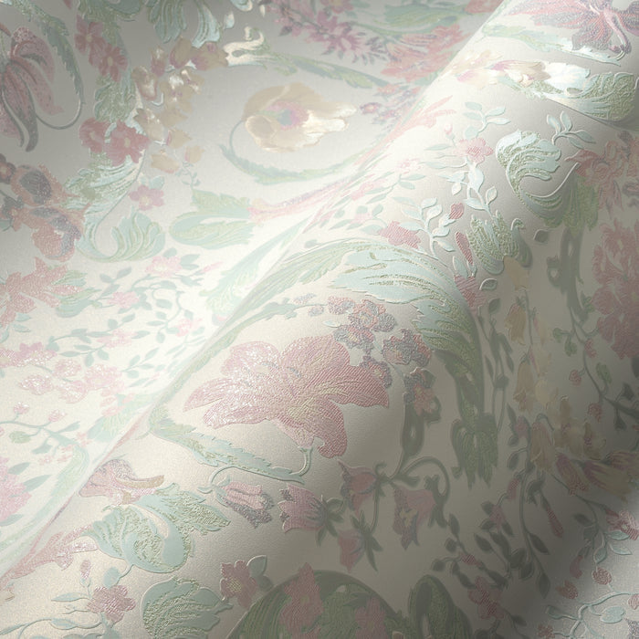 Versace Satin Wallpaper - Soft Pastel