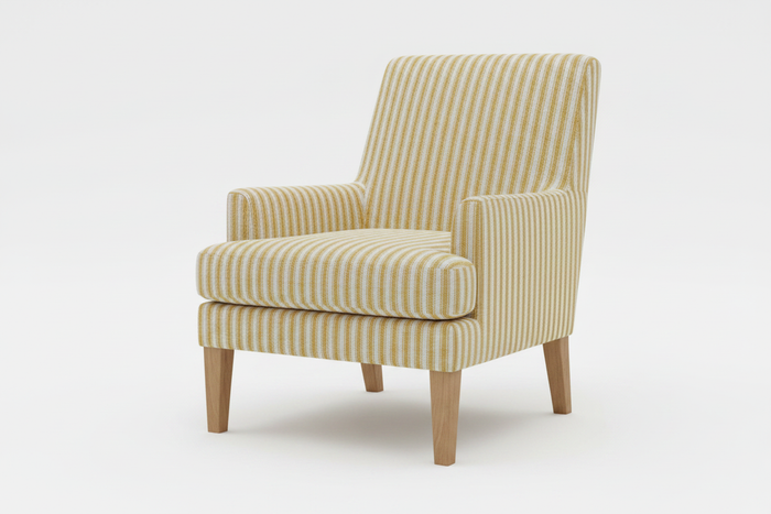 Armchair in Sawyer Stripes Canola