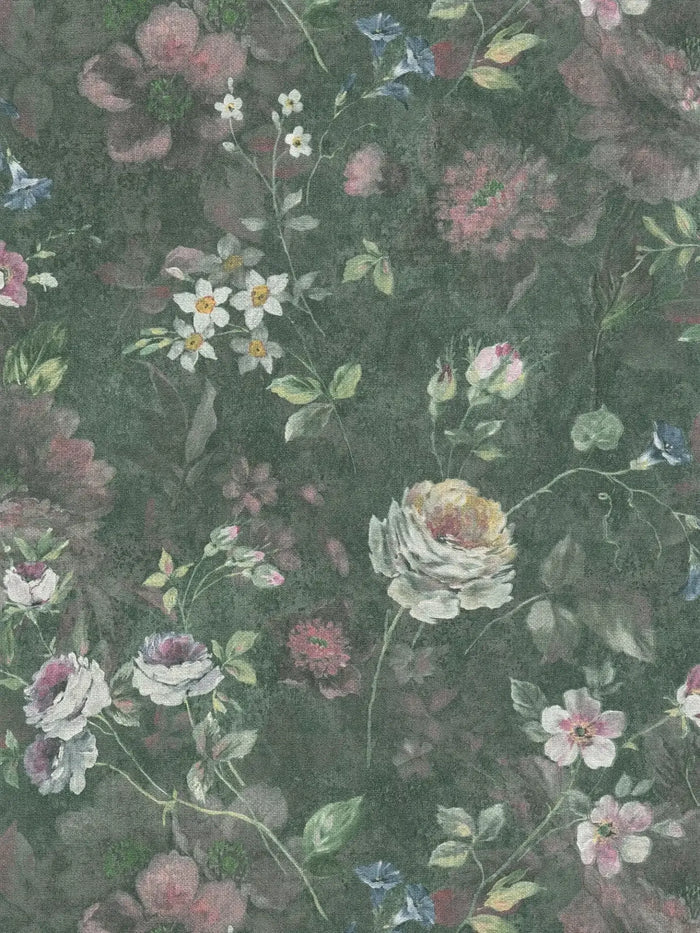 Secret Garden - Floral Wallpaper - Green