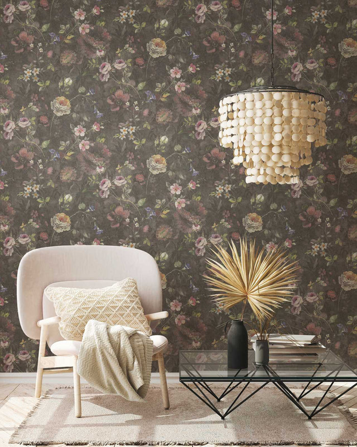 Secret Garden Wallpaper -  Black - WIDE -12 Rolls Due October