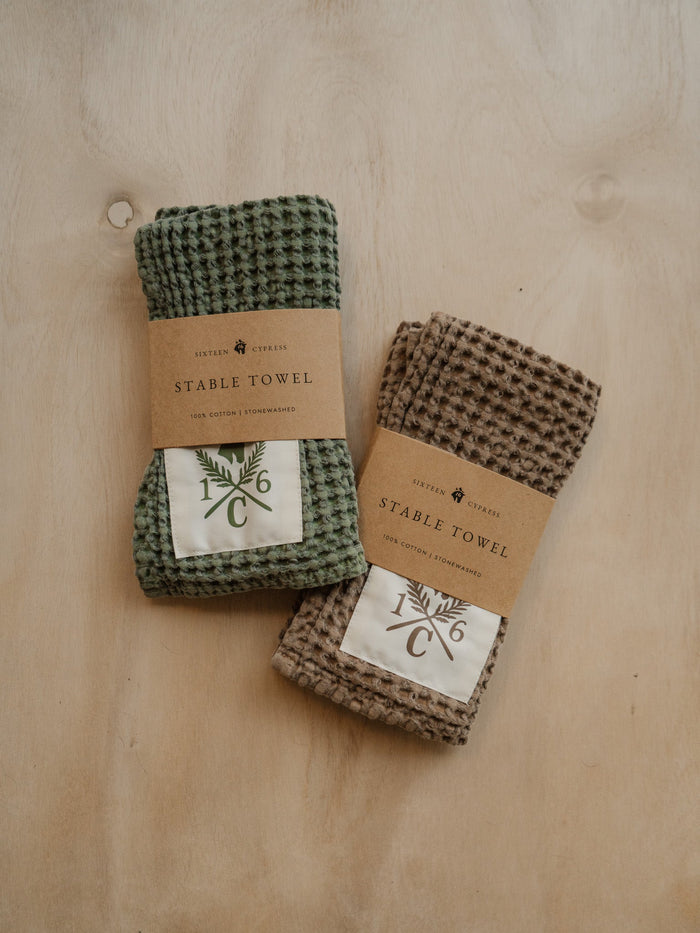 Sixteen Cypress Cotton Waffle Stable Towel