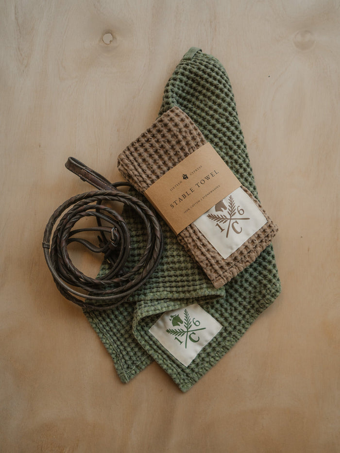 Sixteen Cypress Cotton Waffle Stable Towel