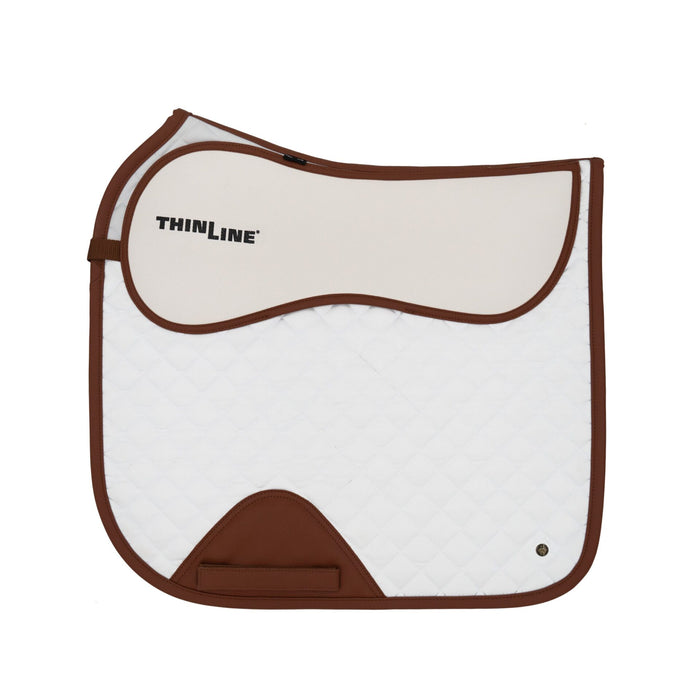 Sixteen Cypress X ThinLine Dressage Pad – White & Cognac - Equiluxe Tack