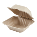 Small Biodegradable Takeout Boxes - Karat Earth 6''x6'' Compostable Bagasse Hinged Containers - 500 ct-To-Go Packaging-Karat-Restaurant Supply Drop