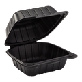 Small Black Take Out Containers - 6"x6" Mineral Filled Hinged Carry Out Boxes - Karat Earth - Black - 400 ct-To-Go Packaging-Karat-Restaurant Supply Drop