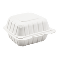 Small White Takeout Boxes - 6"x6" Mineral Filled Hinged Food Containers - Karat Earth - 400 ct-To-Go Packaging-Karat-Restaurant Supply Drop