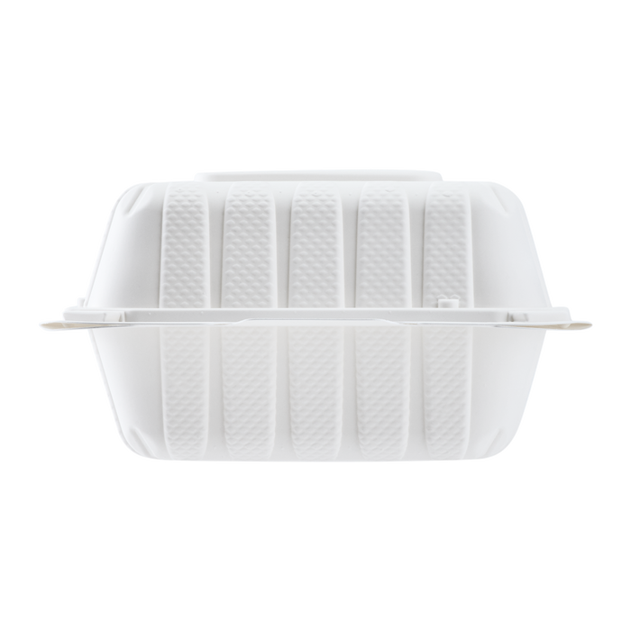 Small White Takeout Boxes - 6"x6" Mineral Filled Hinged Food Containers - Karat Earth - 400 ct-To-Go Packaging-Karat-Restaurant Supply Drop