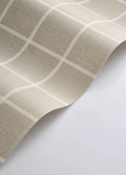 Smooth Grid Wallpaper - Beige Lin
