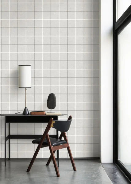 Smooth Grid Wallpaper - Gris Duvet