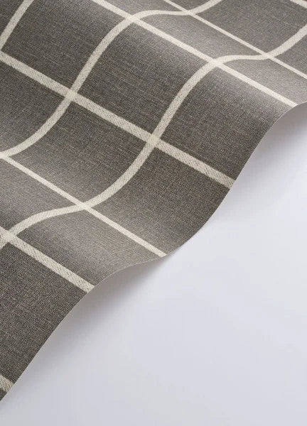 Smooth Grid Wallpaper - Noir Fusain
