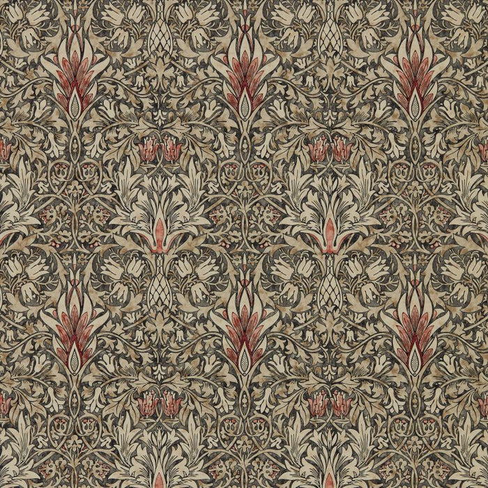 Snakeshead Wallpaper - Morris - Charcoal/Spice