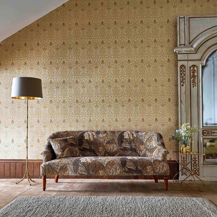 Snakeshead Wallpaper - Morris - Gold/Linen