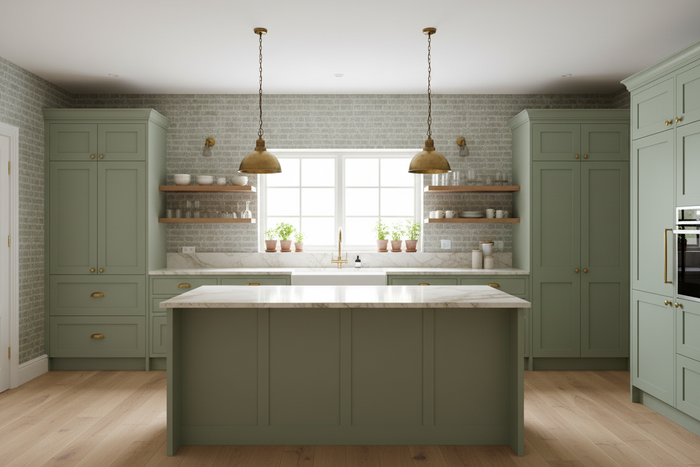 Kitchen - Soft Mortar Brick Wallpaper Washed Grey 369792