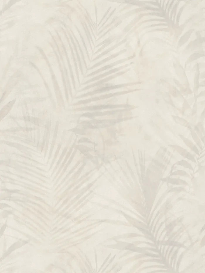 Soft Palm Leaf Vinyl Wallpaper - Cream
