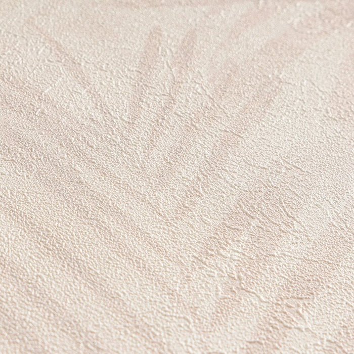 Soft Palm Leaf Vinyl Wallpaper - Cream