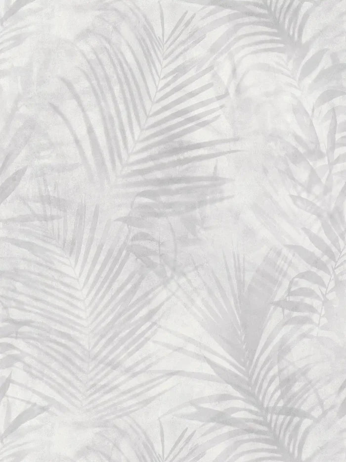 Soft Palm Leaf Vinyl Wallpaper - Grey