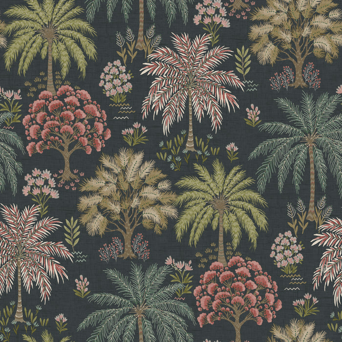 Solana – Tropical Palm Wallpaper – Navy