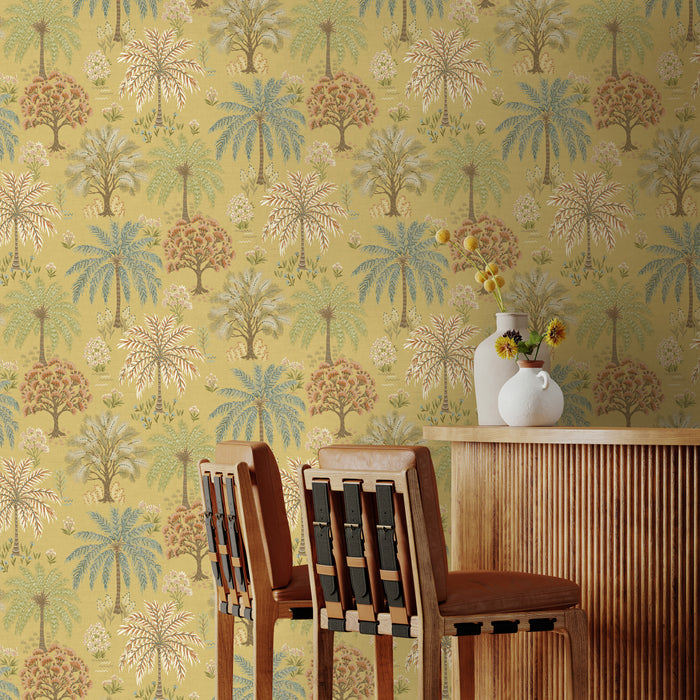 Solana – Tropical Palm Wallpaper – Ochre