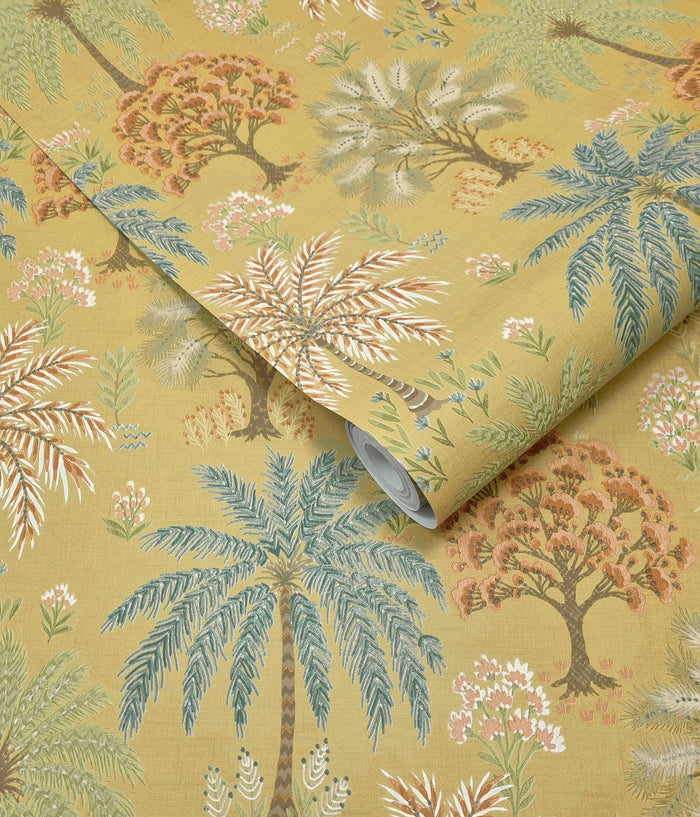Solana – Tropical Palm Wallpaper – Ochre