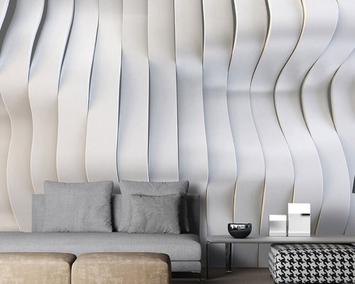 Solaris - Custom Sized Wallpaper Mural (per m2) - White
