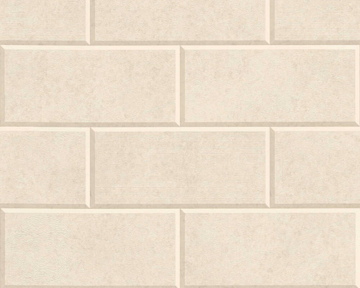Versace Solid Brick Wallpaper - Cream - Discontinuing