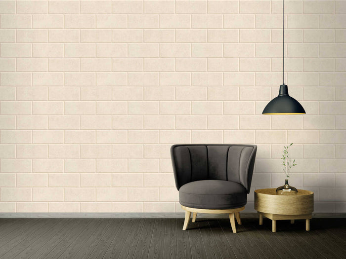 Versace Solid Brick Wallpaper - Cream - Discontinuing